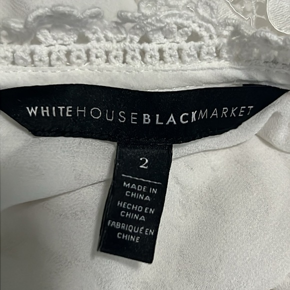 ⭐️ WHBM White Lace Blouse with Sheer Overlay ⭐️ - Picture 11 of 15